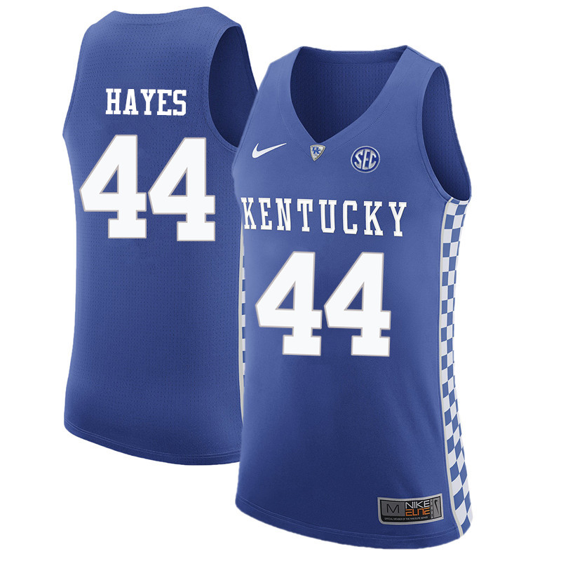Men Kentucky Wildcats #44 Chuck Hayes College Basketball Jerseys-Blue